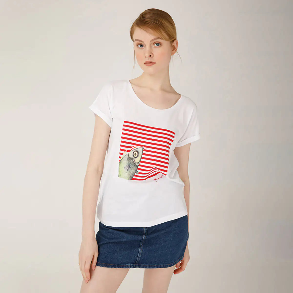 Biggdesign Pistachio Crew Neck Womens T-Shirt