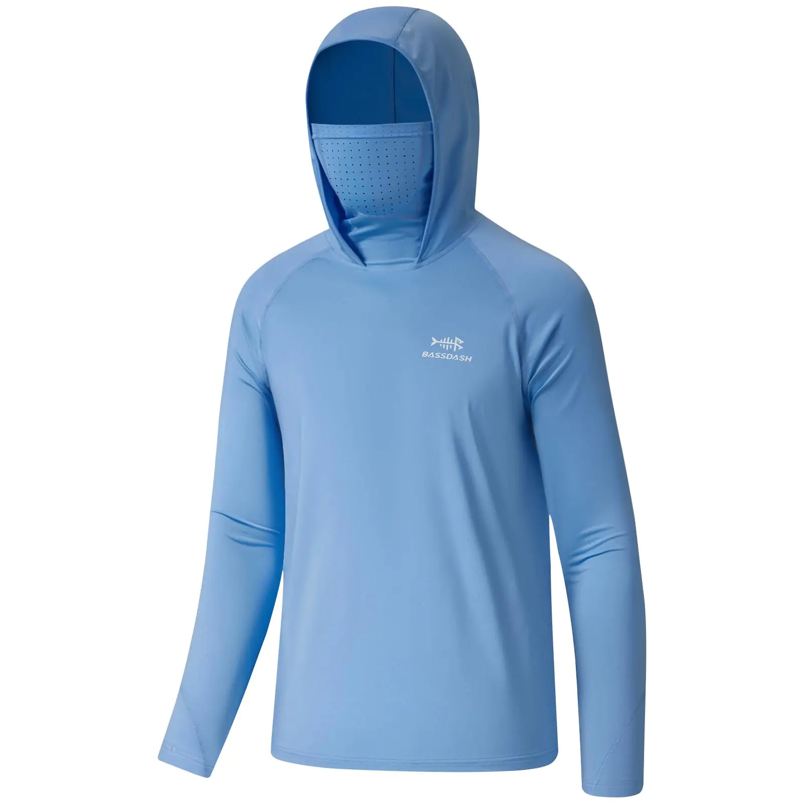 BASSDASH Youth UPF 50+ Hooded Shirt with Mask & Neck Gaiter – Sun Protect