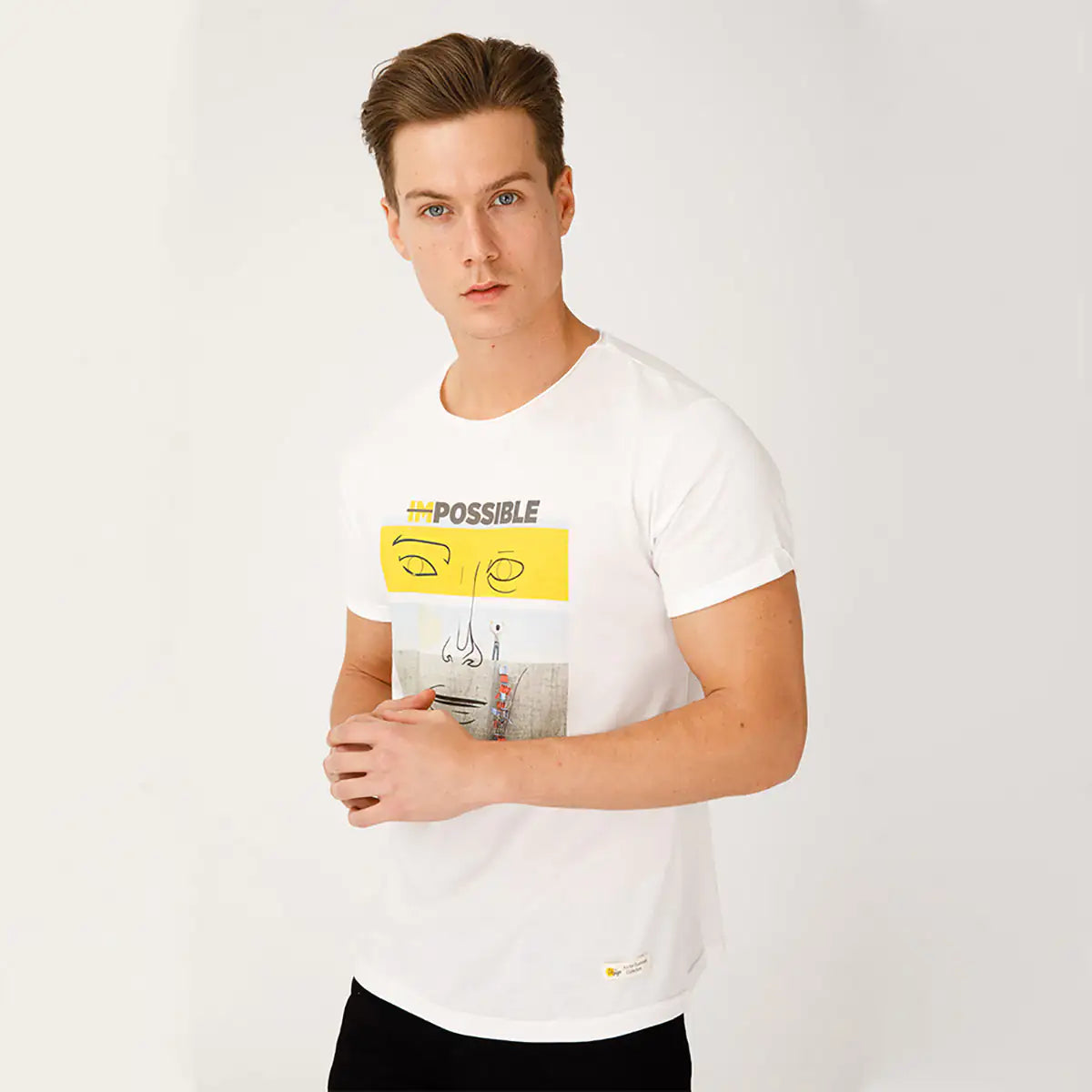 Biggdesign Faces Possible Mens Crew Neck T-Shirt