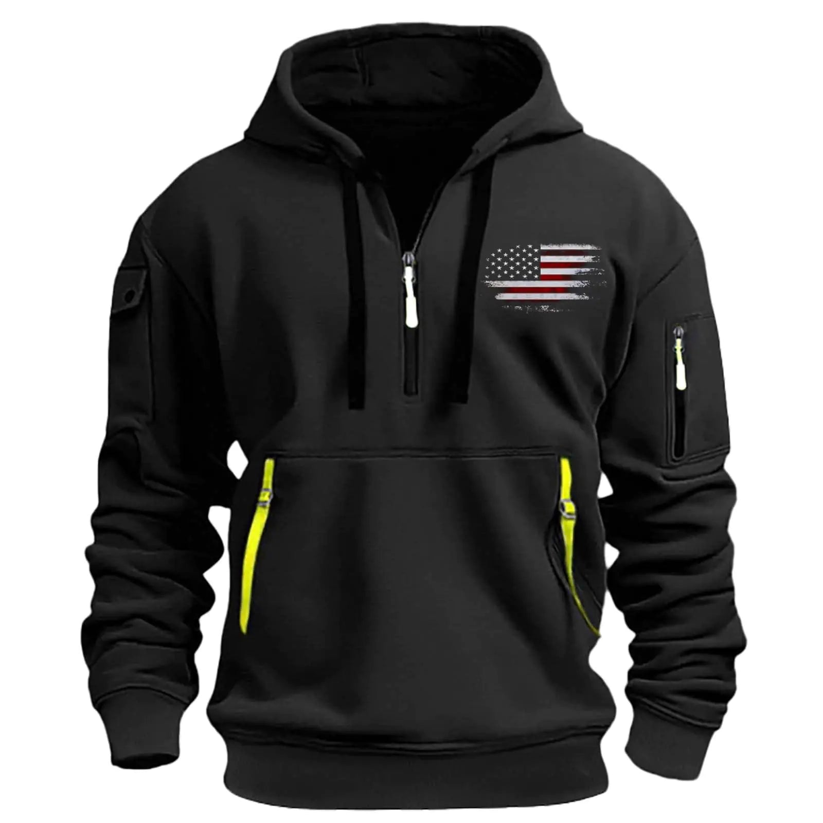 Big & Tall Men’s 1/4 Zip Hoodie – Winter Pullover
