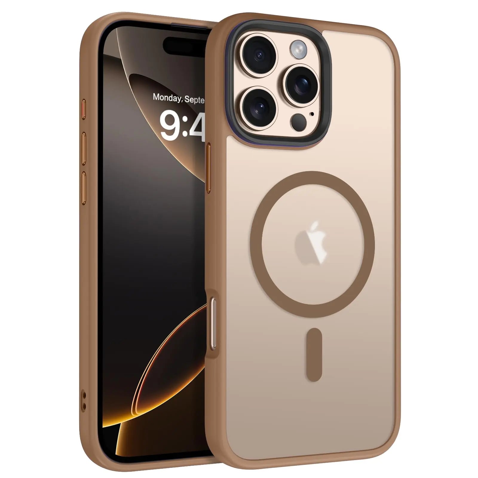 iPhone 16 Pro Max Case – Desert Titanium Matte Magnetic, Slim & Shockproof