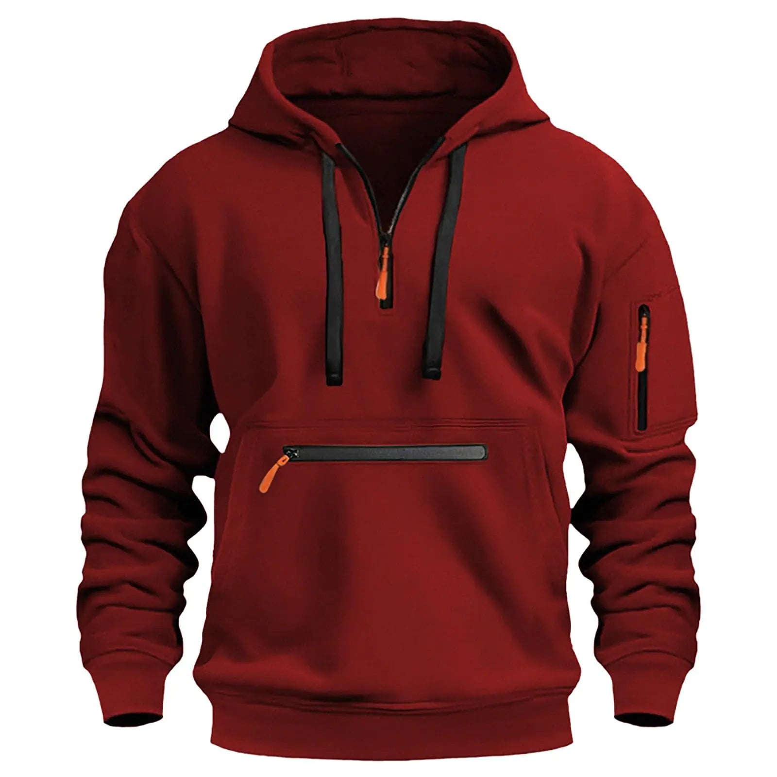 Men’s Tactical Quarter-Zip Hoodie – Big & Tall Winter Workout Pullover