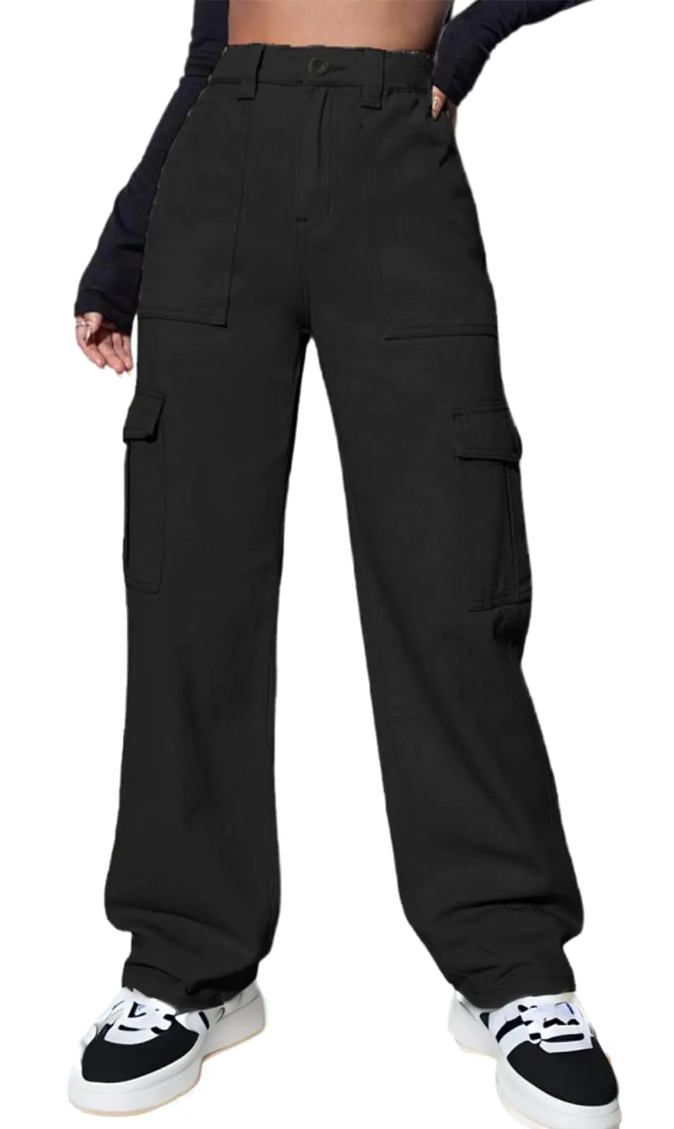 Cargo Pants Women Baggy Wide Leg Straight Elastic High Waisted Stretch